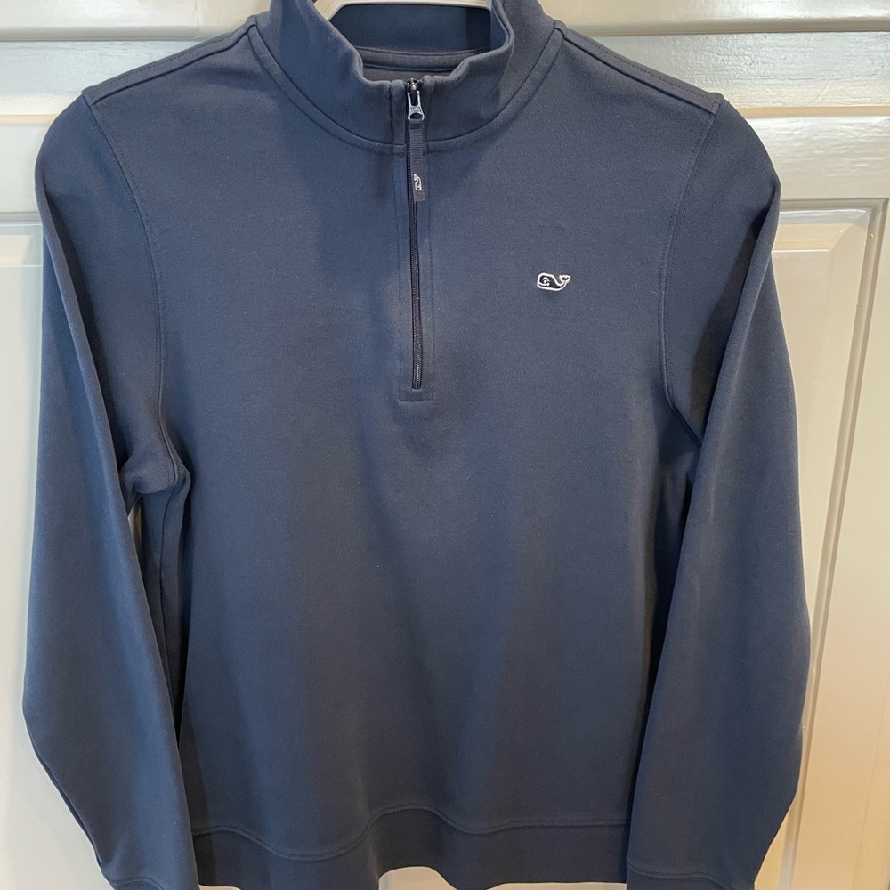 Vineyard Vines Boys navy blue quarter-zip Cotton Pullover